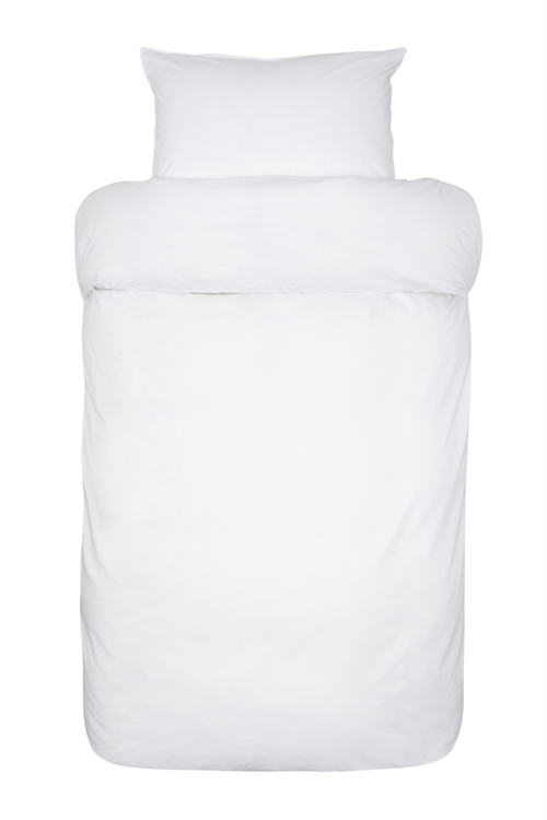 Billede af Satin sengetøj 140x220 cm - Siena hvid - Ensfarvet sengetøj - 100% egyptisk bomuldssatin - Sengesæt fra Høie