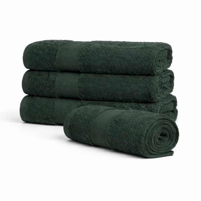 Egyptisk bomulds håndklæde - 100% egyptisk bomuld - Gæstehåndklæde 40x60 cm - Orkidé - Mørkegrøn