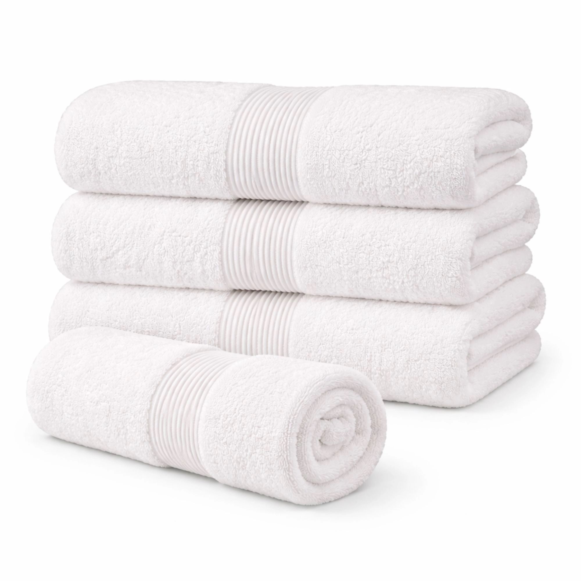 Økologisk håndklæde - 100% GOTS-certificeret bomuld - Gæstehåndklæde 40x60 cm - Hvid billede