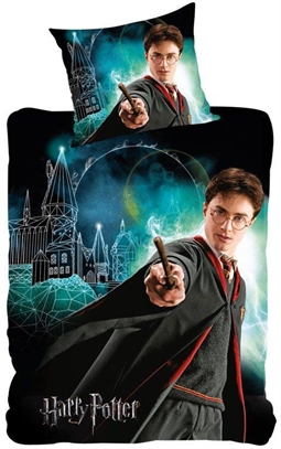 Harry Potter Sengetøj 150x210 cm - Selvlysende sengetøj med harry potter - 2 i 1 design - 100% bomuld