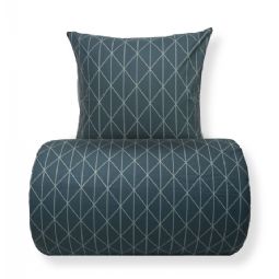 Sengetøj - 100% Bomuld - Vendbart med grønt harlequin design