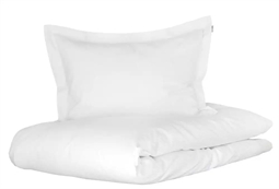 Kingsize sengetøj 240x220 cm - Hvid - Jacquardvævet - 100% Økologisk bomuldssatin - Turistrib Turiform