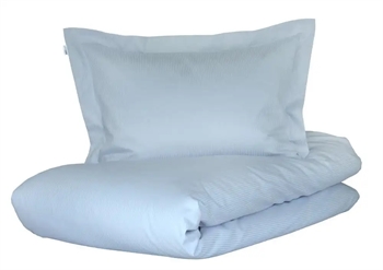 Billede af Blåt sengetøj 140x220 cm - 100% egyptisk bomuldssatin - Turiform sengetøj - Sengesæt med smalle striber -
