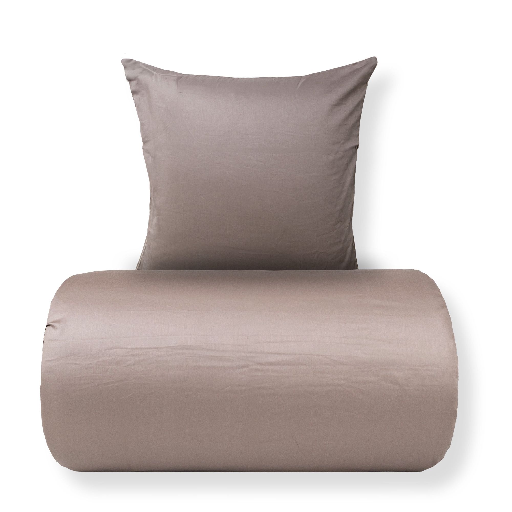 Sengetøj - 100% bomuldssatin - Grå med lysegrå pipingkant