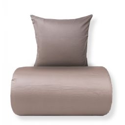 Sengetøj - 100% bomuldssatin - Grå med lysegrå pipingkant