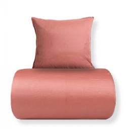 Sengetøj - 100% bomuldssatin - Rosa med lys rosa pipingkant