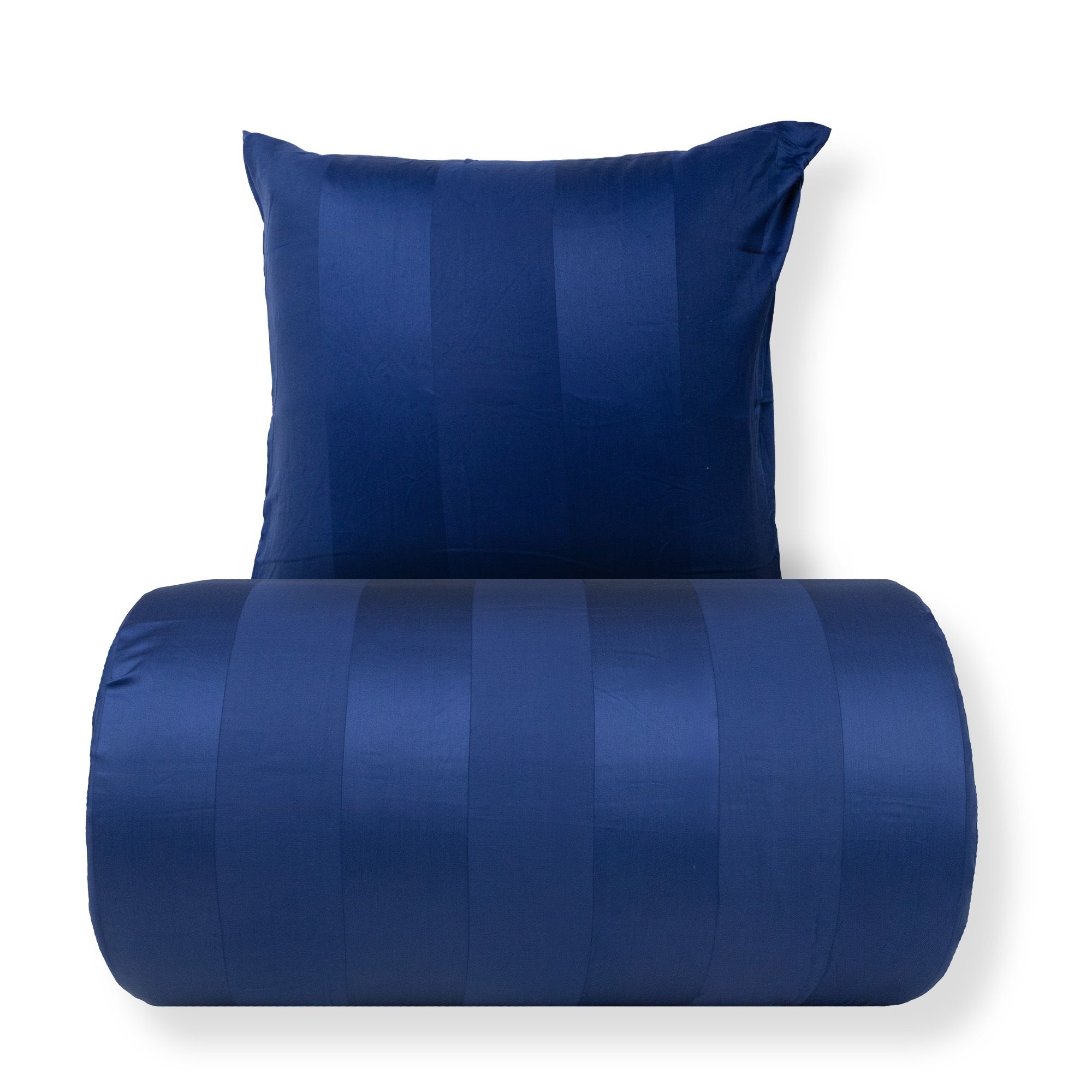 Sengetøj - 100% bomuldssatin - Diana - Blå jacquardvævet striber