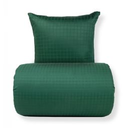 Sengetøj - GOTS certificeret økologisk bomuldssatin - Grønne jacquardvævede tern