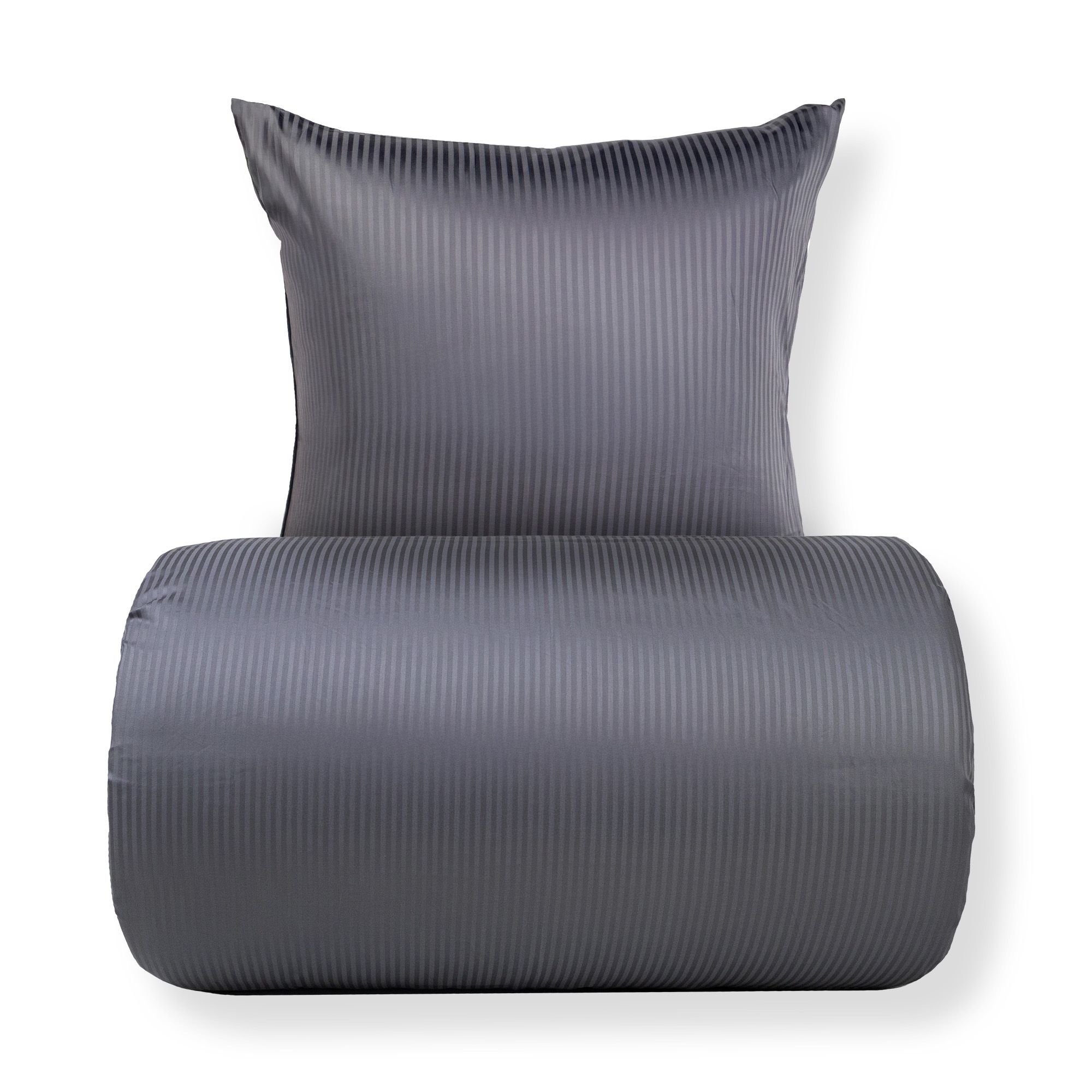 Sengetøj - Egyptisk bomuld - Grå jacquardvævede striber