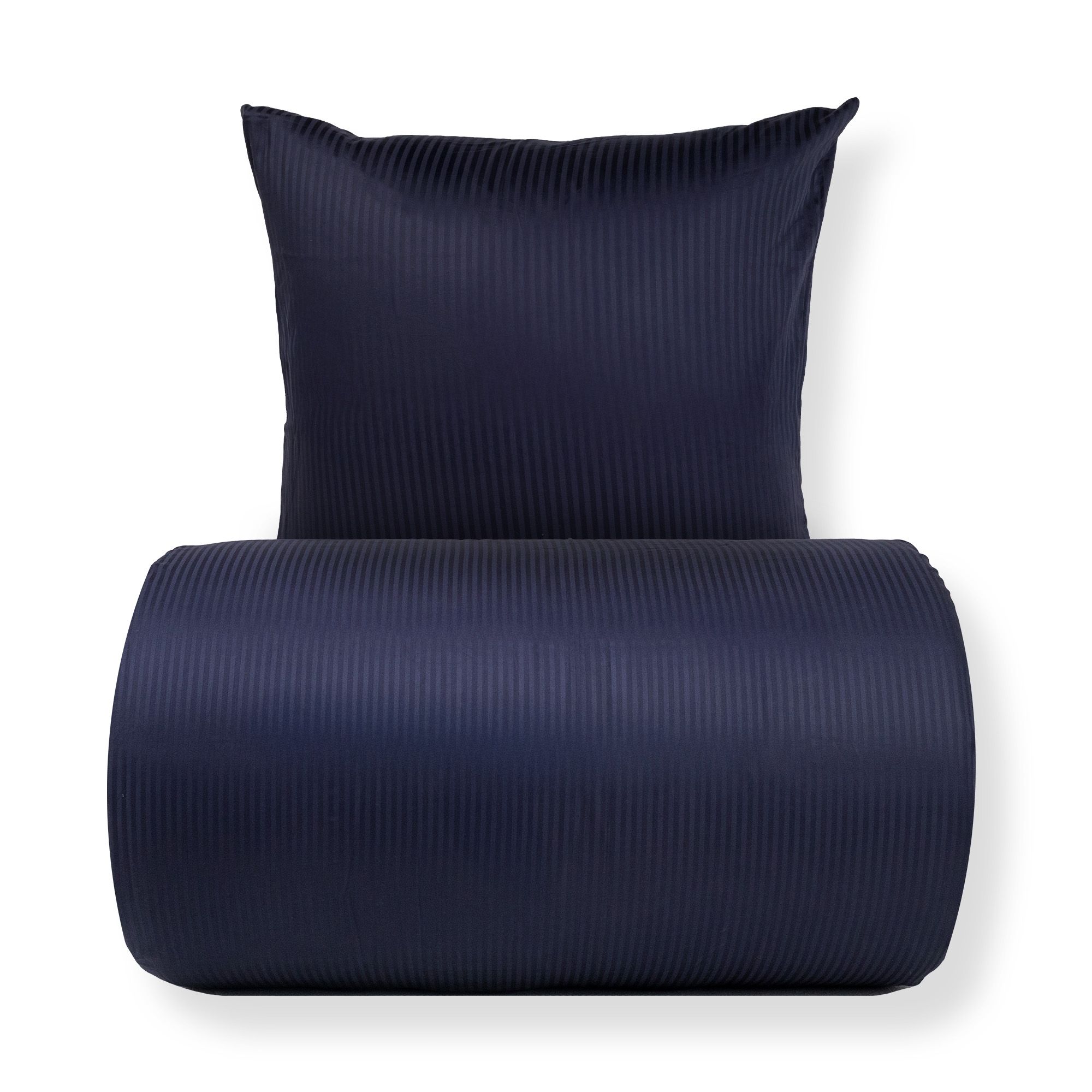 Sengetøj - Egyptisk bomuld - Mørkeblå jacquardvævede striber