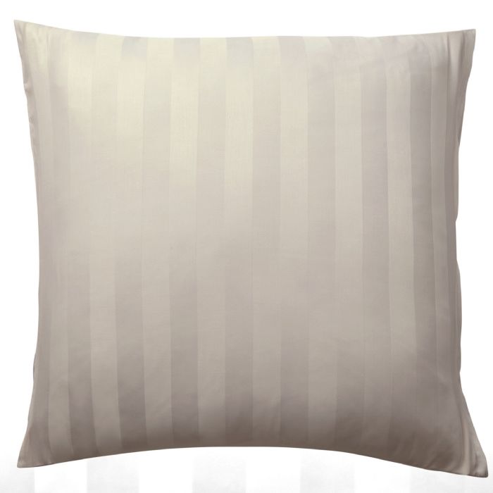 Bambus pudebetræk - 100% Naturligt bambus - 60x63 cm - Sandfarvet, jacquardvævet hovedpudebetræk med striber