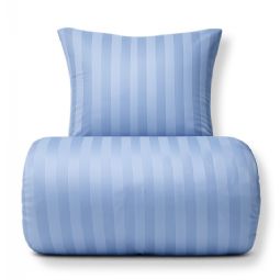 Bambus sengetøj - 100% Naturligt bambus - Blåt, jacquardvævet sengesæt med striber