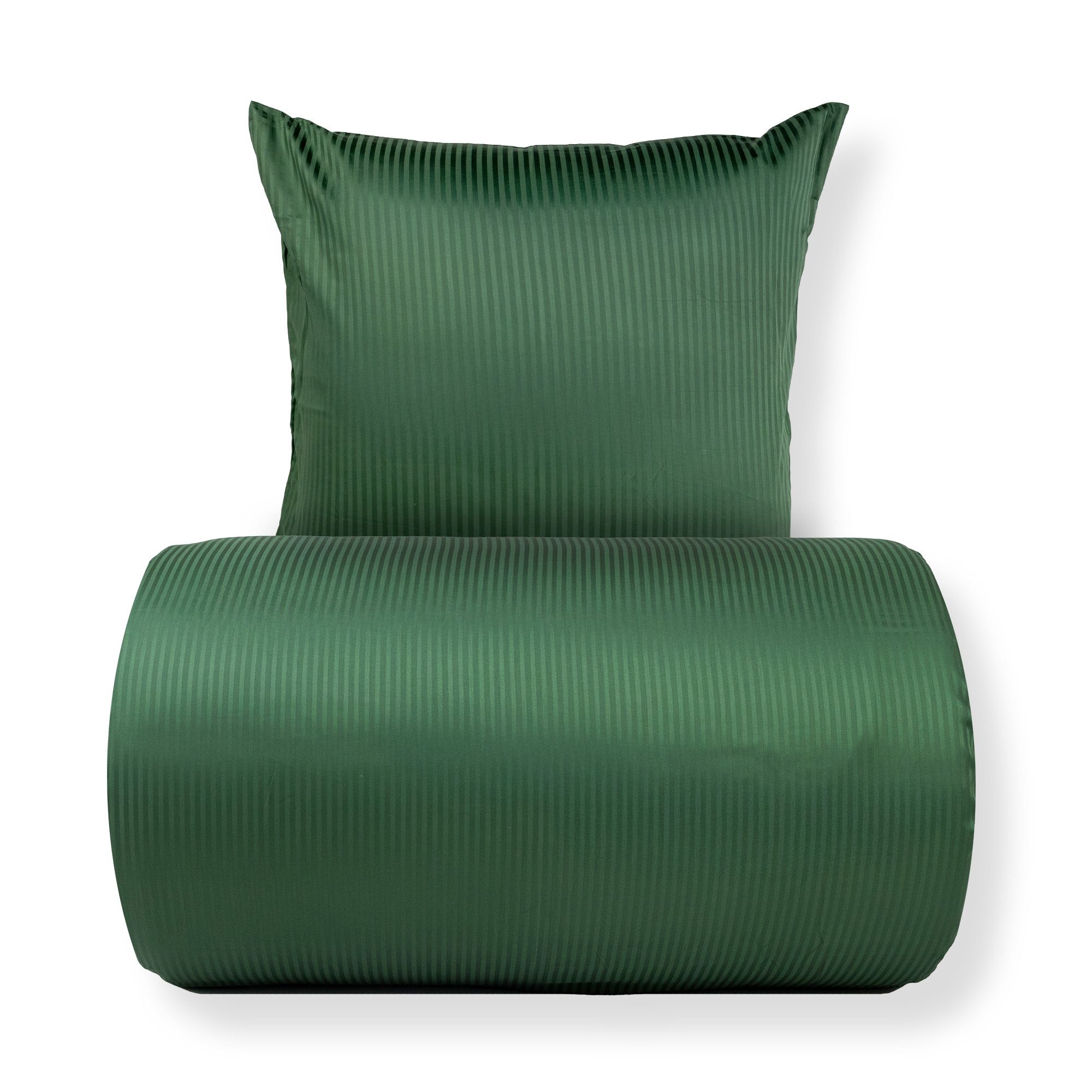 Sengetøj - Egyptisk bomuld - Grønne jacquardvævede striber