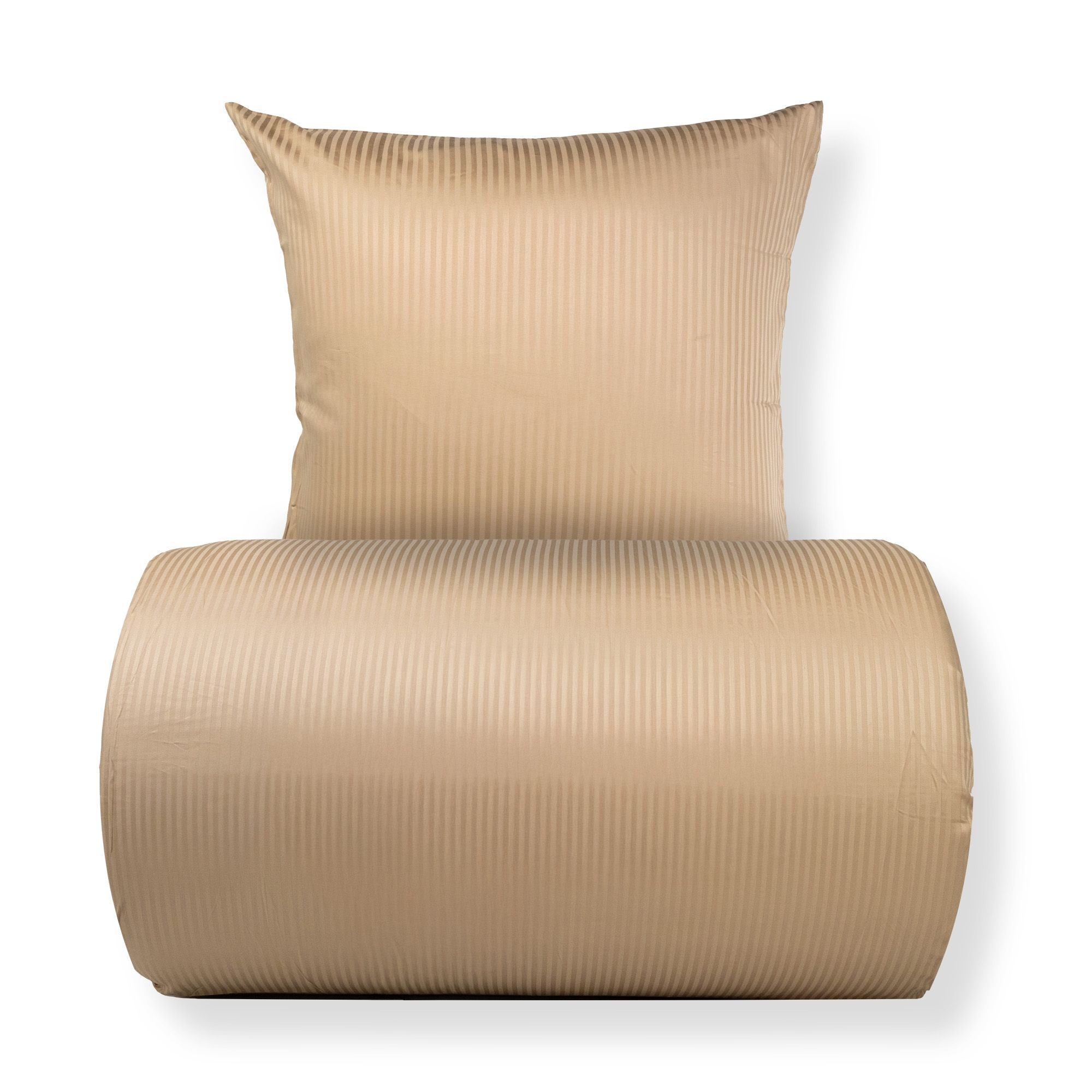 Sengetøj - Egyptisk bomuld - Beige jacquardvævede striber