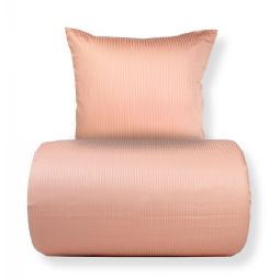 Sengetøj - Egyptisk bomuld - Rosa jacquardvævede striber