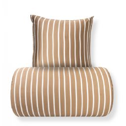 Bambus sengetøj - 100% bambus - Beige stribet