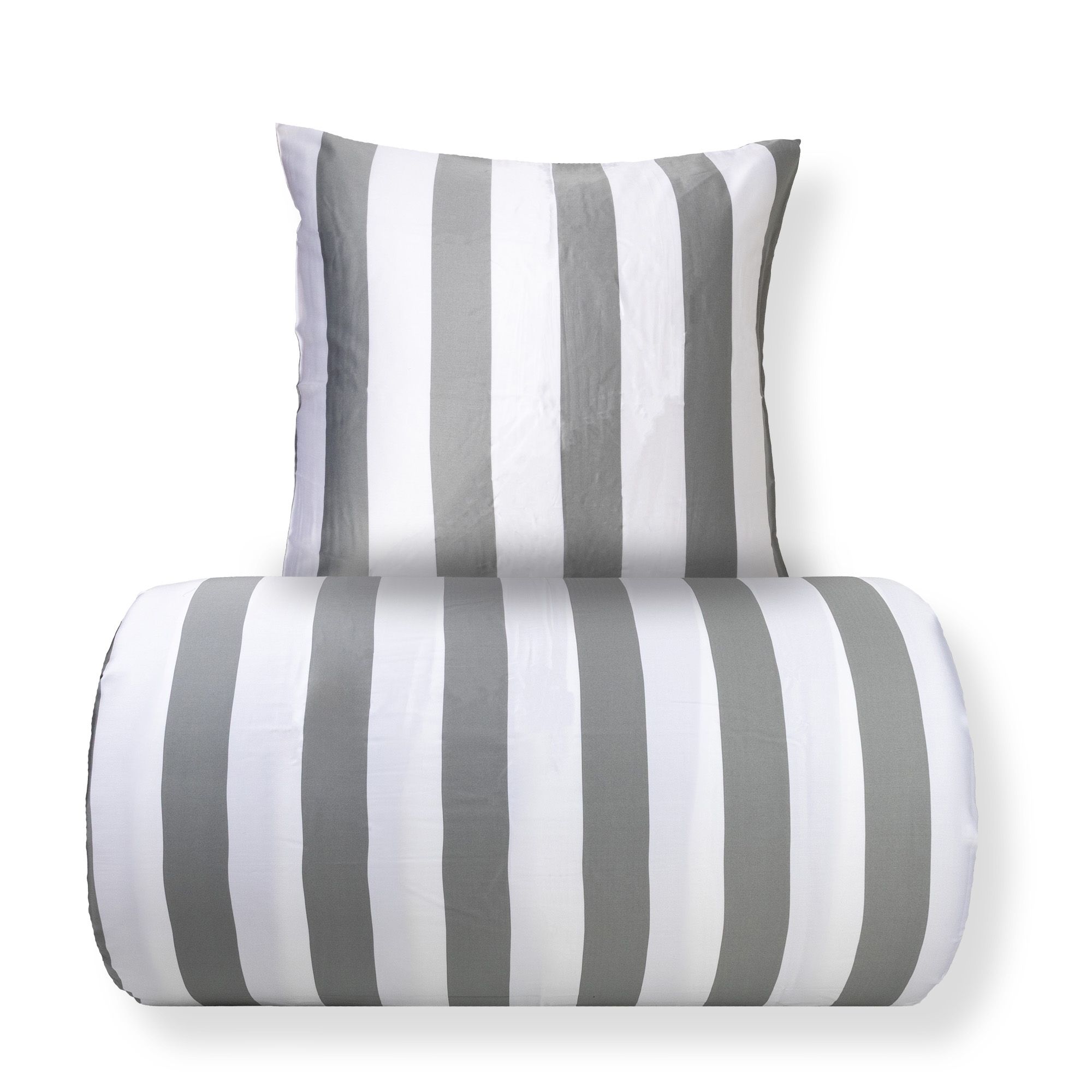 Bambus sengetøj - 100% bambus - Brede grå striber