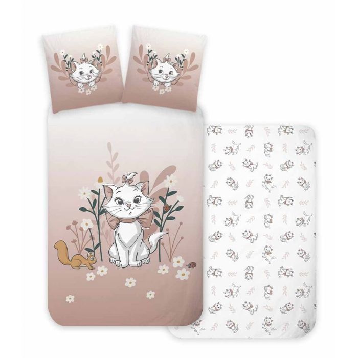 Junior sengetøj 100x140 cm - Vendbart sengesæt med Aristocats Marie - 100% bomulds sengelinned