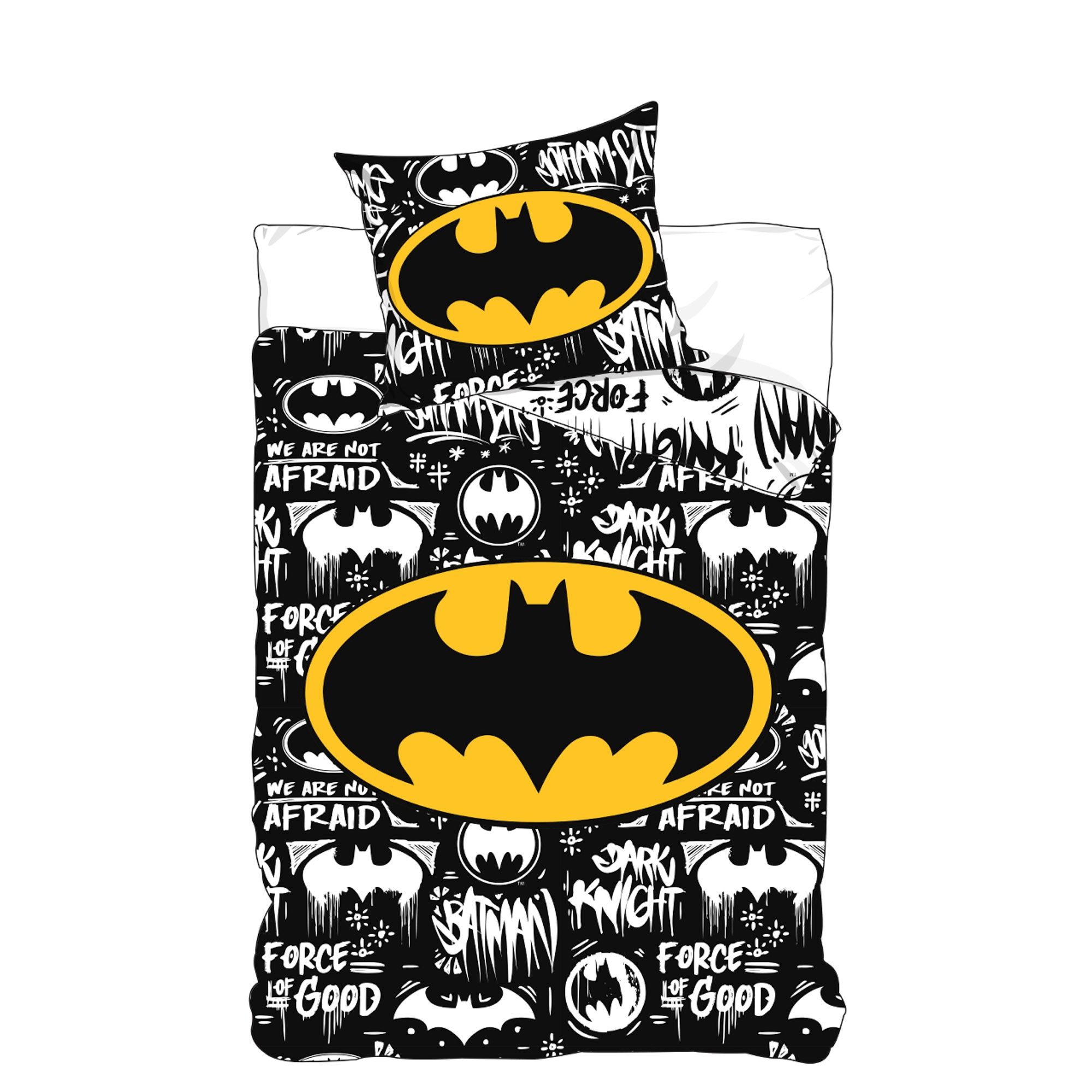 Batman sengetøj - 140x200 cm - Dynebetræk med 2 i 1 design - 100% bomulds sengesæt billede