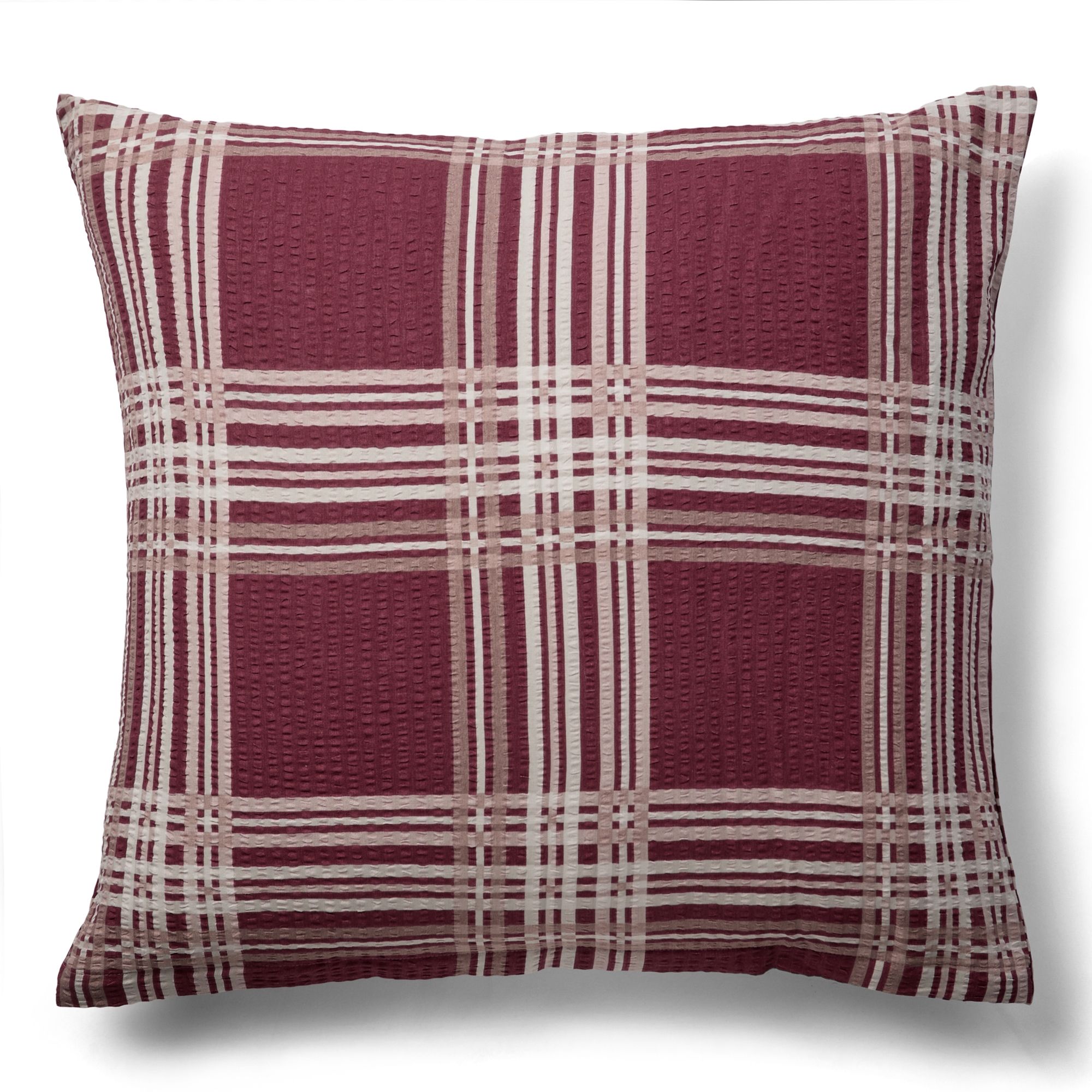 Bæk og Bølge pudebetræk 60x63 cm - Rødt ternet hovedpudebetræk - 100% bomuld - Krepp pudebetræk - By Night billede