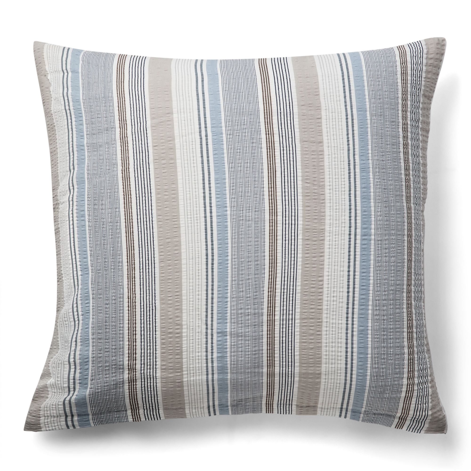 Bæk og Bølge pudebetræk 60x63 cm - Blåt stribet hovedpudebetræk - 100% bomuld - Krepp pudebetræk - By Night billede