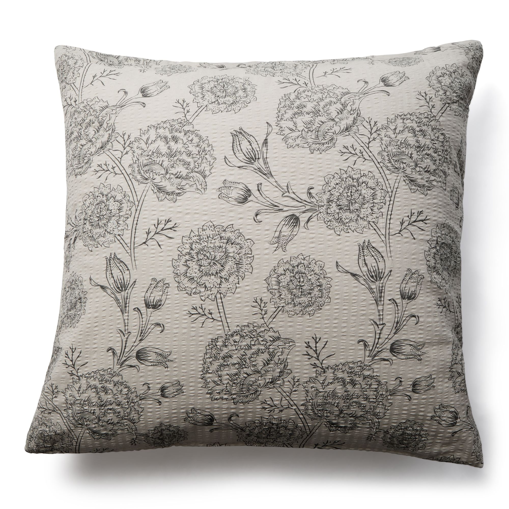 Bæk og Bølge pudebetræk 60x63 cm - Sandfarvet blomstret hovedpudebetræk - 100% bomuld - Krepp pudebetræk - By Night billede