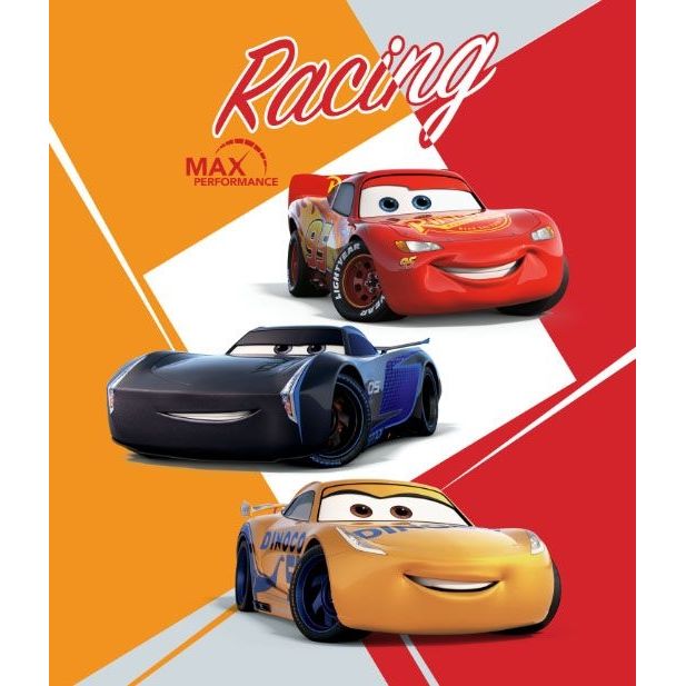 Børnetæppe - Cars 3 - 120x140 cm - Blødt og lækkert Fleece tæppe - Borg Living billede