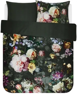 Sengetøj 200x220 cm - Fleur Green - Vendbar dobbelt dynebetræk - 100% bomuldssatin - Essenza sengetøj