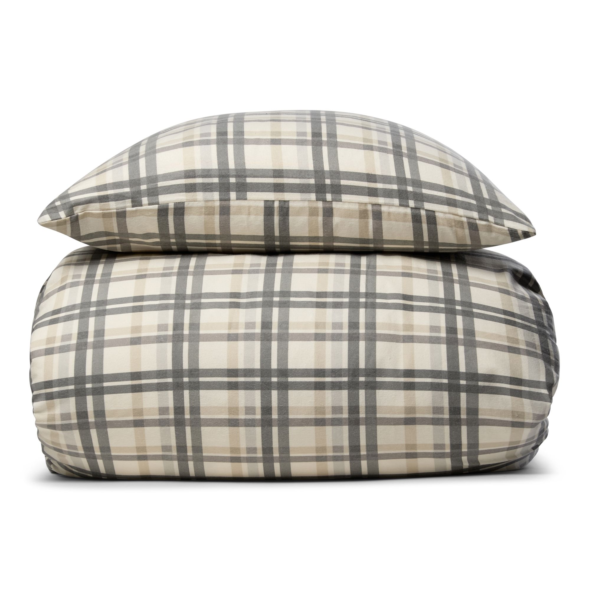 Flonel sengetøj - Blødt ternet sengesæt - Large Check Blue - 100% bomuldsflonel - By Night sengelinned