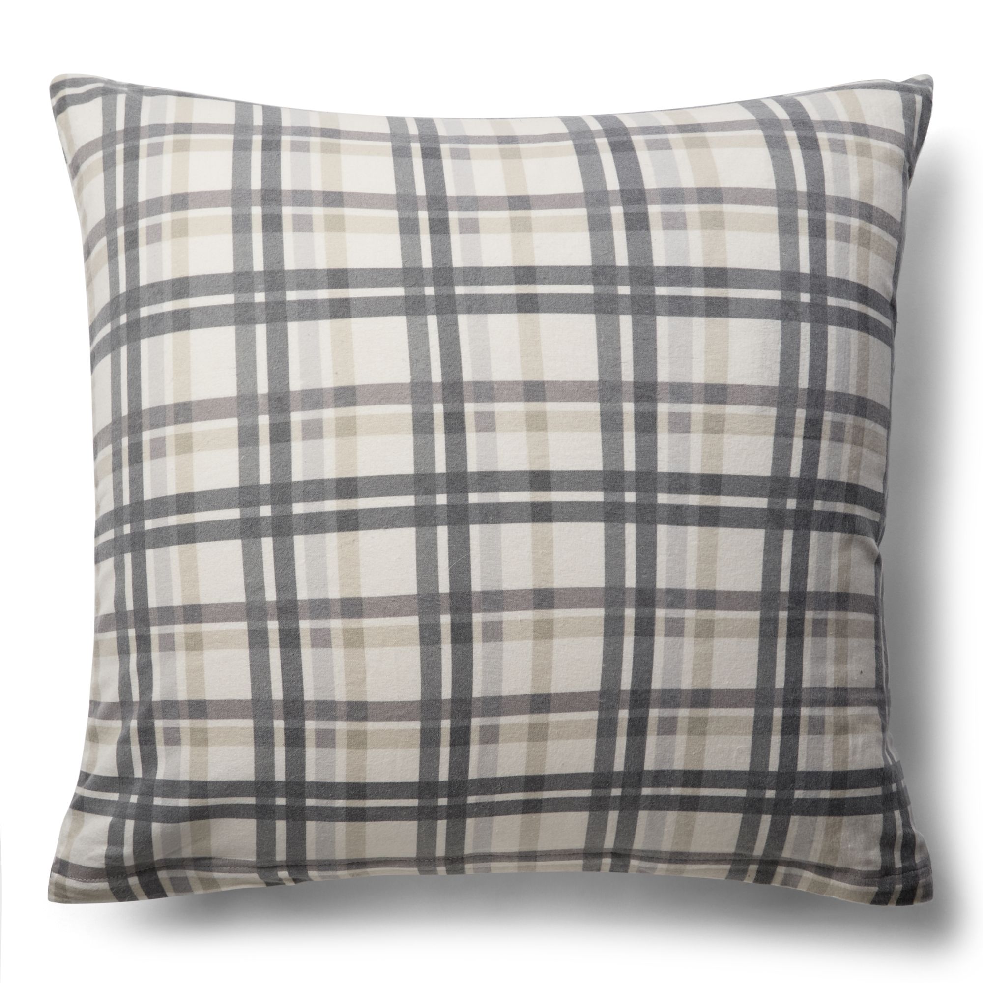 Pudebetræk 60x63 cm - Ternet pudebetræk - Large Check Blue - 100% Bomuldsflonel - By Night hovedpudebetræk billede