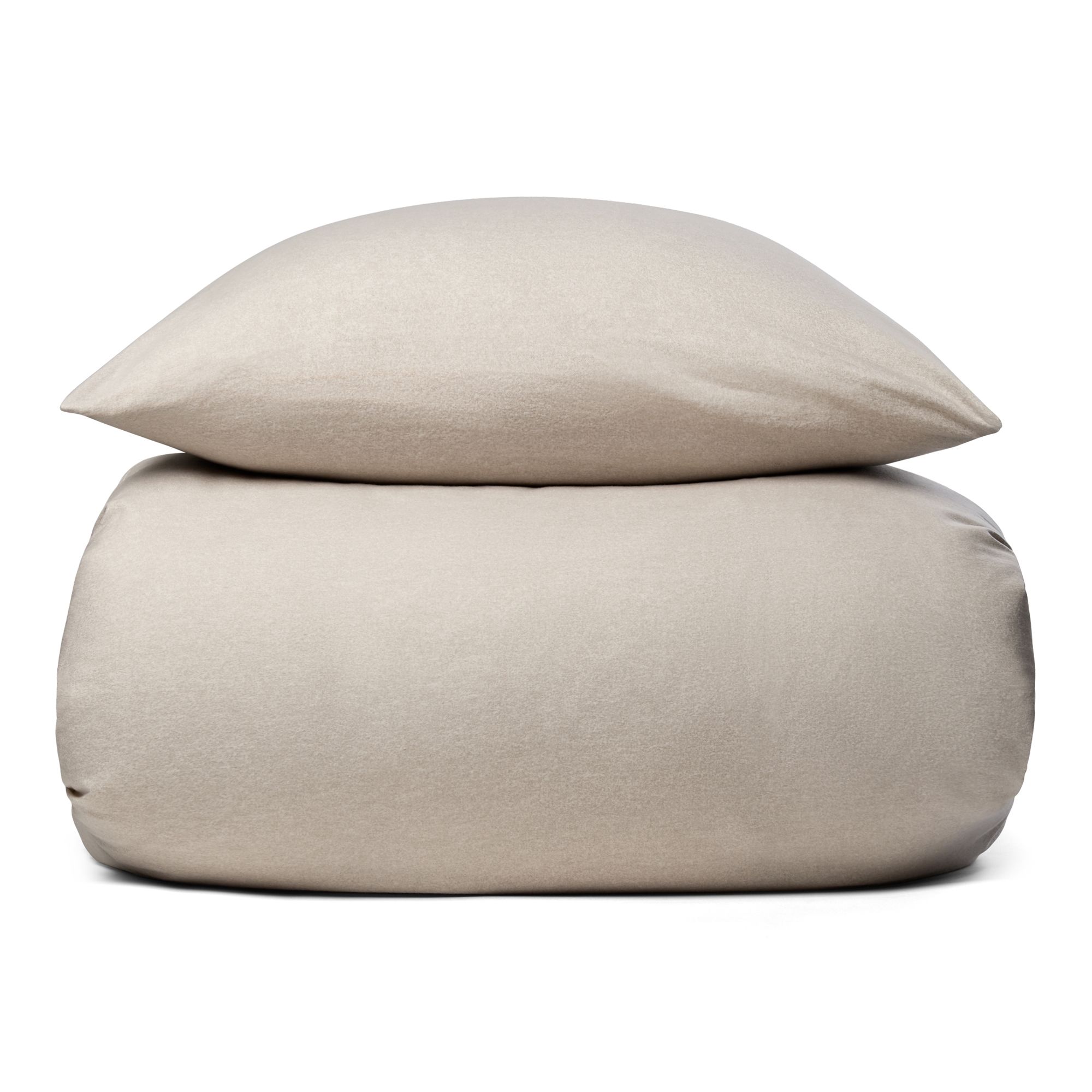 Flonel sengetøj - Blødt ensfarvet sengesæt - Grey Melange - 100% bomuldsflonel - By Night sengelinned