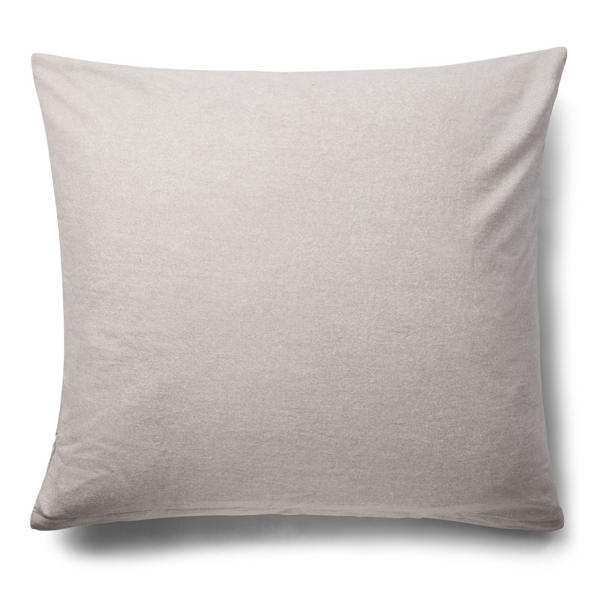 Pudebetræk 60x63 cm - Ensfarvet pudebetræk - Grey Melange - 100% Bomuldsflonel - By Night hovedpudebetræk billede