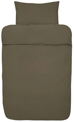 Økologisk sengetøj 150x210 cm - Frøya oliven sengesæt - 100% stenvasket økologisk bomuld - Høie sengetøj