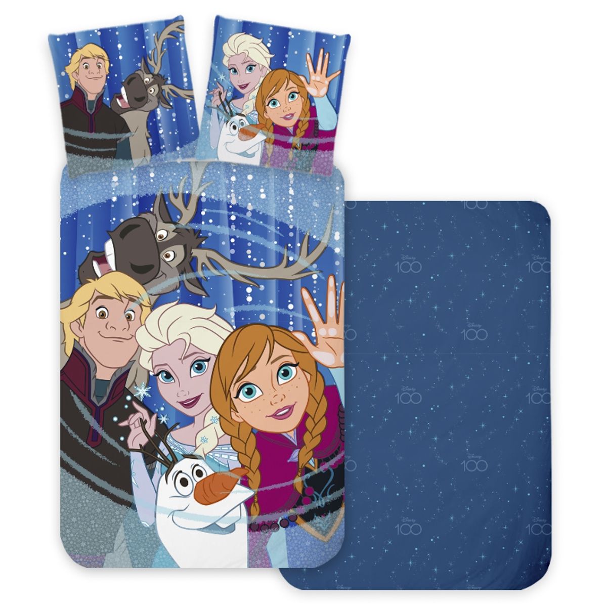 Frost sengetøj - Anna, Elsa, Svend Christoffer og Olaf - 100% bomulds sengesæt Frozen