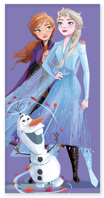 Badehåndklæde - 70x140 cm - Frost - Anna og Elsa - 100% Bomuld