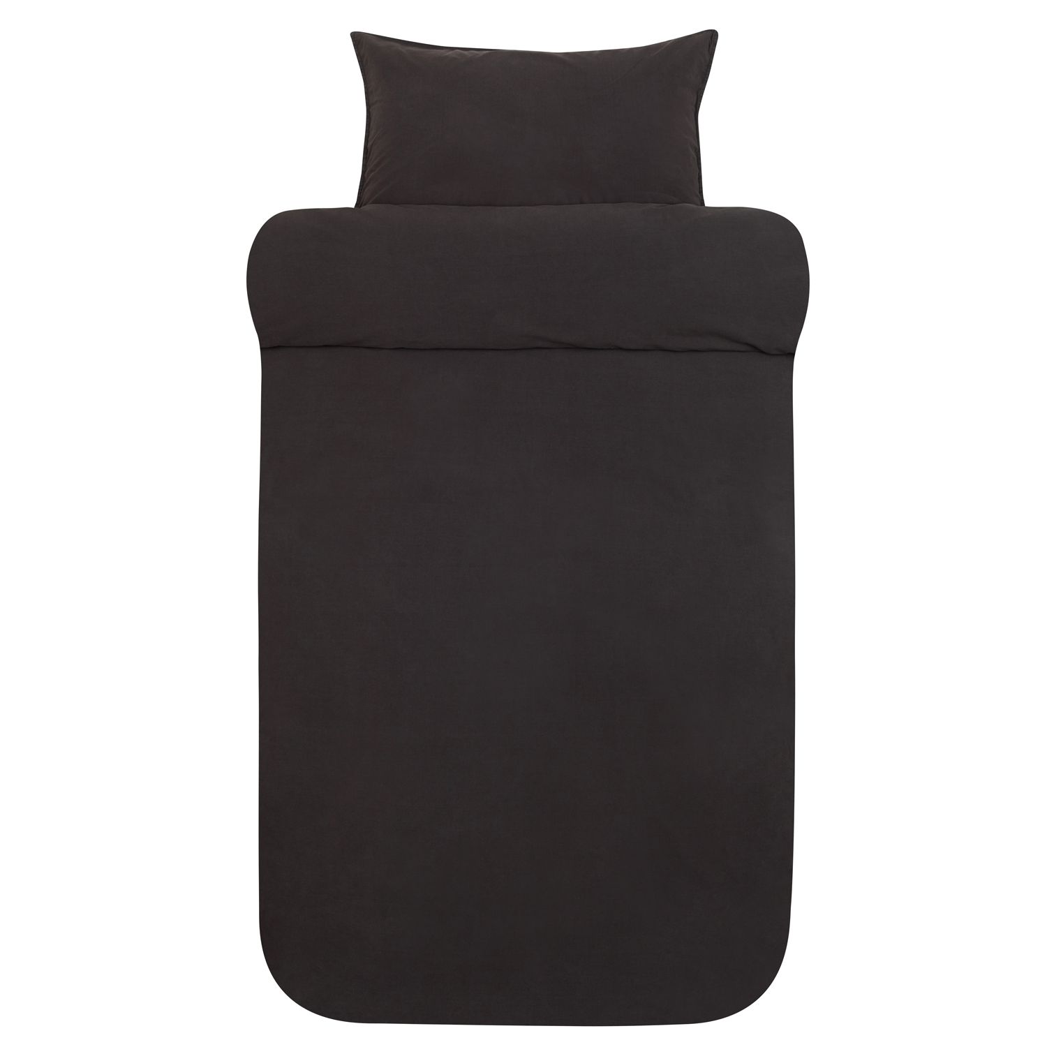 Økologisk sengetøj - 100% Stenvasket bomuld - HØIE of Scandinavia Frøya sort sengesæt