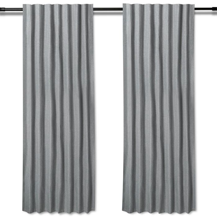 Langt gardin - 1 stk. færdigsyet gardin 140x245 cm - Grå - Tykt gardin / lysdæmpende gardin - Nordstrand Home gardinlængder med rynkebånd