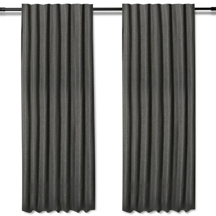 Langt gardin - 1 stk. færdigsyet gardin 140x245 cm - Antracitgrå - Tykt gardin / lysdæmpende gardin - Nordstrand Home gardinlængder med rynkebånd