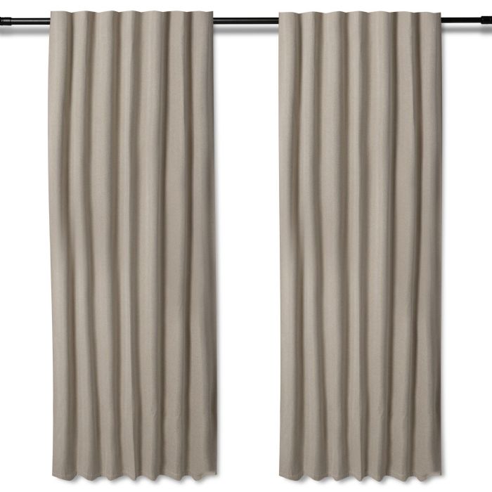Langt mørklægningsgardin - 1 stk. færdigsyet gardin 140x245 cm - Beige - Nordstrand Home blackout gardinlængder med rynkebånd