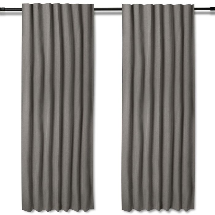 Langt mørklægningsgardin - 1 stk. færdigsyet gardin 140x245 cm - Grå - Nordstrand Home blackout gardinlængder med rynkebånd