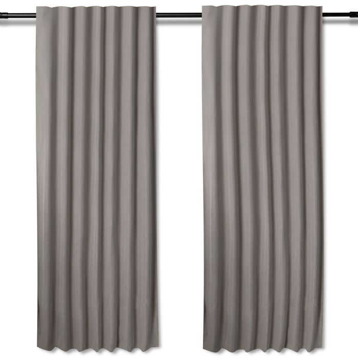 Langt mørklægningsgardin - 1 stk. færdigsyet gardin 140x245 cm - Sandfarvet - Nordstrand Home blackout gardinlængder med rynkebånd