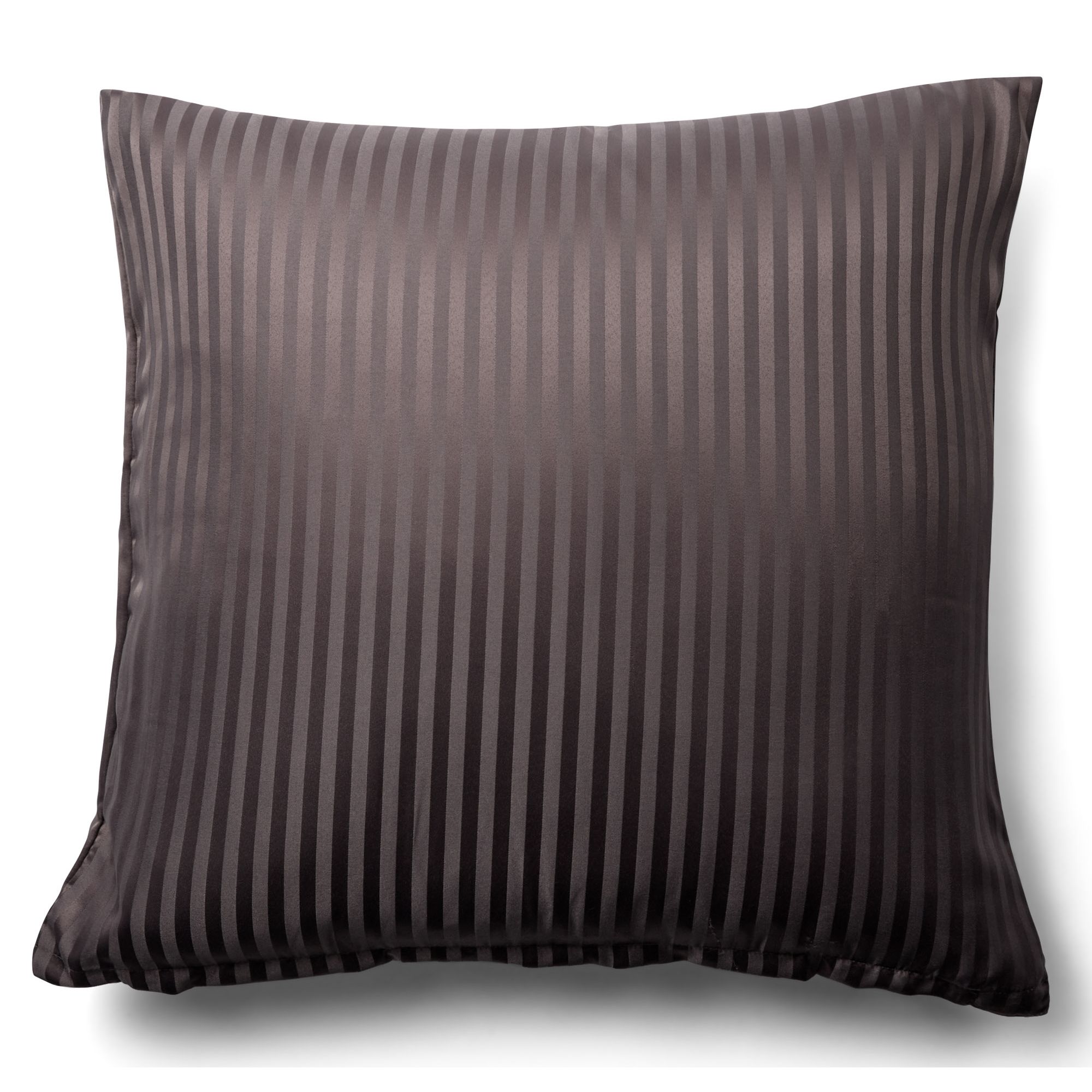 Pudebetræk 60x63 cm - Microfiber - Ensfarvet med antracit grå striber