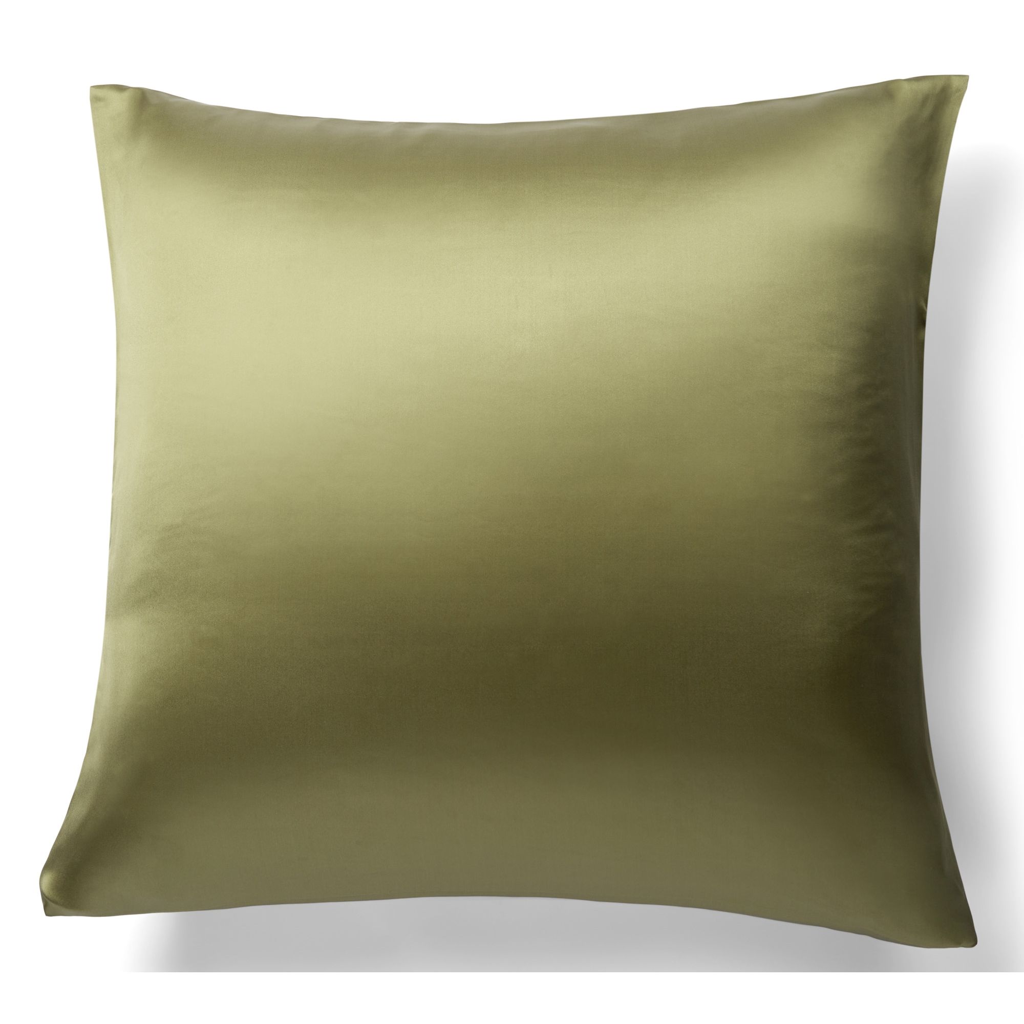 Silke pudebetræk 60x63 cm - Olivenfarvet pudebetræk - 100% morbærsilke - By Borg billede