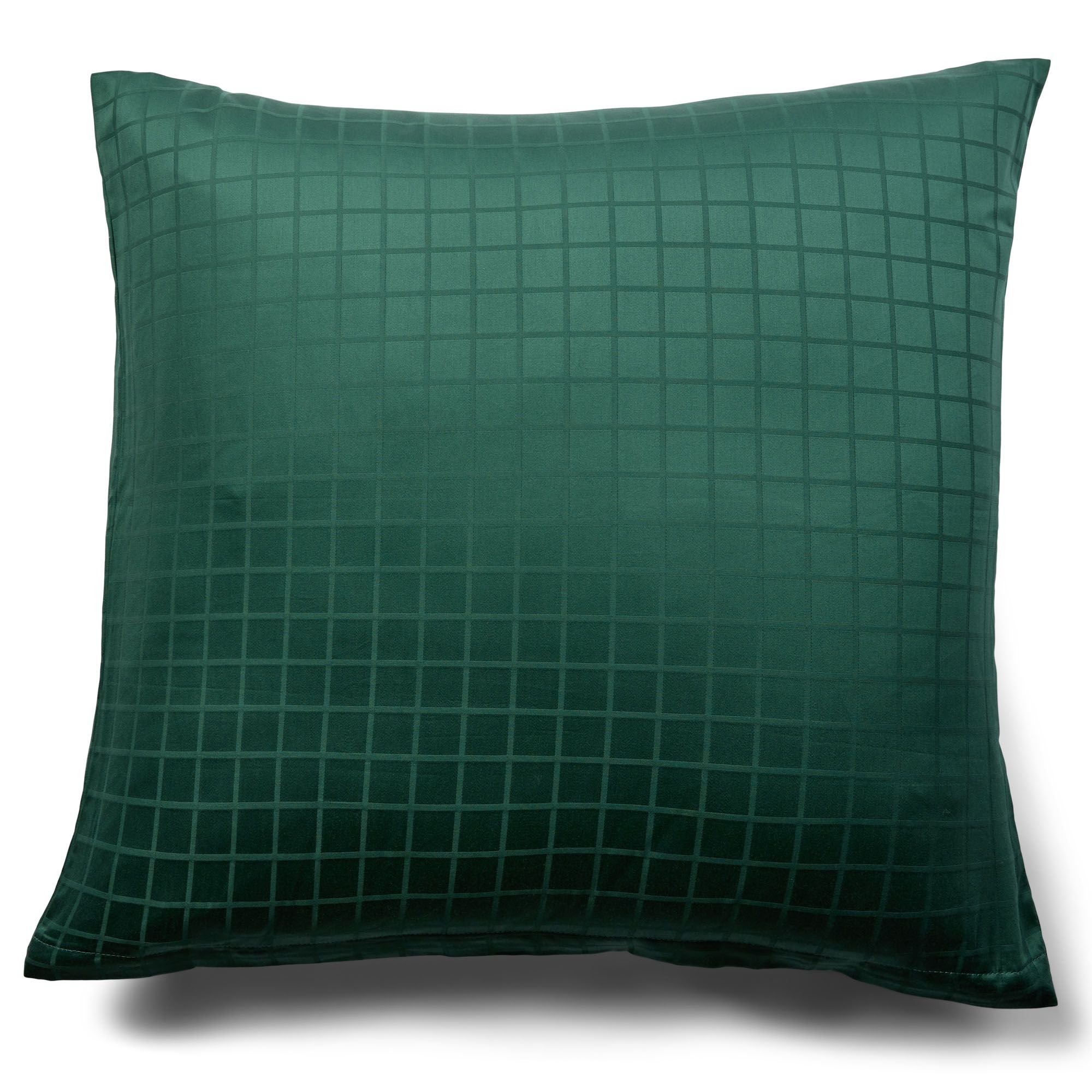 Pudebetræk 60x63 cm - 100% økologisk bomuldssatin - Grønt hovedpudebetræk - GOTS certificeret - By Borg billede