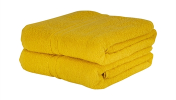 Billede af Gæstehåndklæde - 30x50 cm - Gul - 100% Bomulds håndklæde - Ekstra blødt