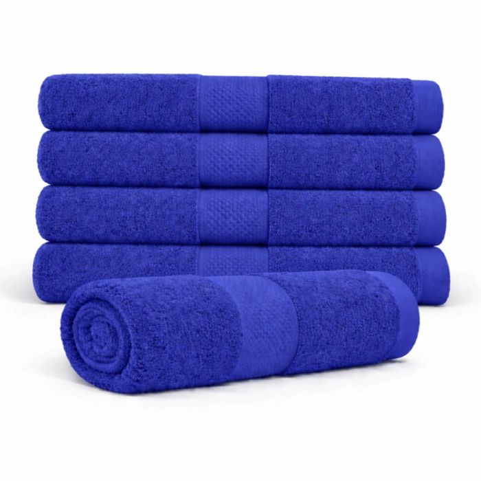 Bomulds håndklæde - 100% bomuld - Badehåndklæde 70x140 cm - Diamant - Blå