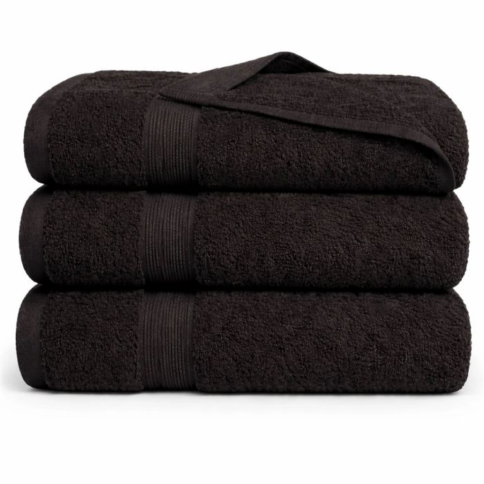 Bambus håndklæde - Badelagen 100x150 cm - Bambus/bomuld - Sort