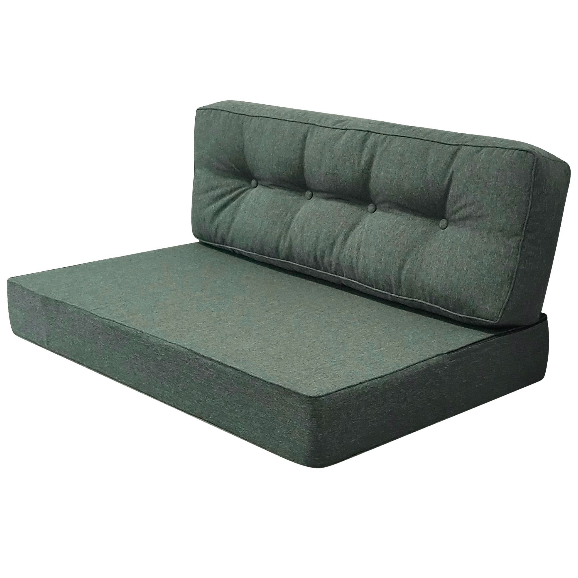 Hyndesæt til pallesofa – 120×80 cm – 15 cm tyk hynder til pallesofa – Grøn pallehynder – Nordstrand Home pallesofa hynder