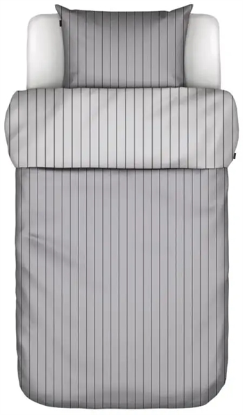 Billede af Stribet sengetøj - 140x200 cm - Harsor grå - Sengesæt 2 i 1 design - 100% Bomuldssatin - Marc O'Polo hos Shopdyner.dk