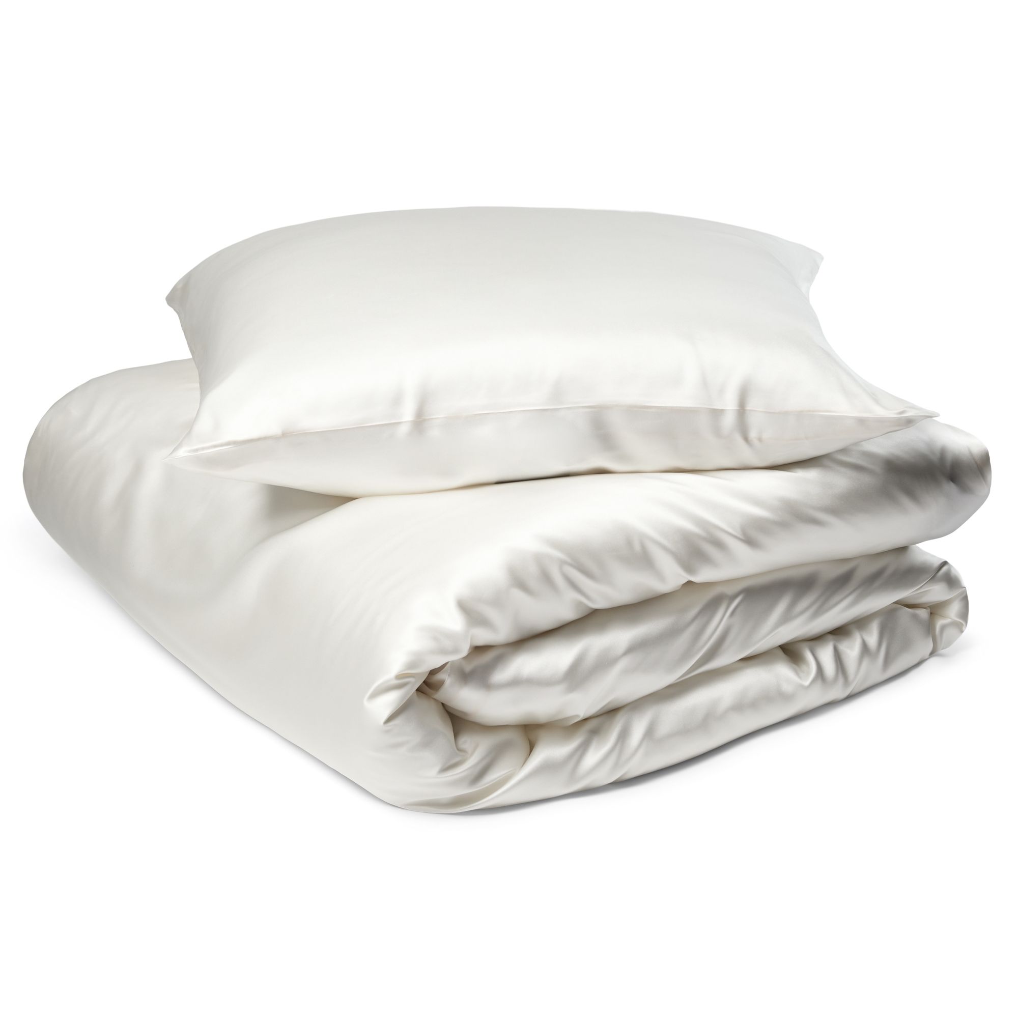 Silke sengetøj - Ensfarvet hvidt sengetøj - Sengesæt i 100% morbærsilke - By Borg